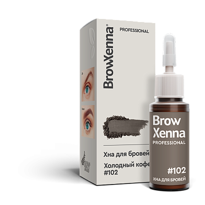 Хна для бровей BrowXenna® (флакон) | Шатен №102 Холодный кофе
